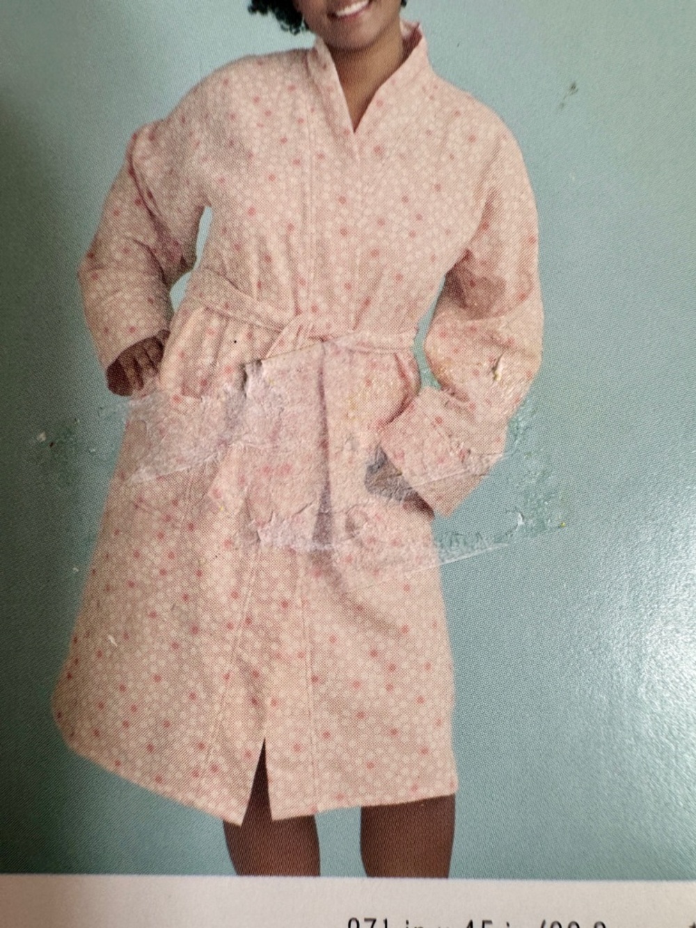 NWT Room Essentials Pink and White Polka Dot Bath Robe L/XL